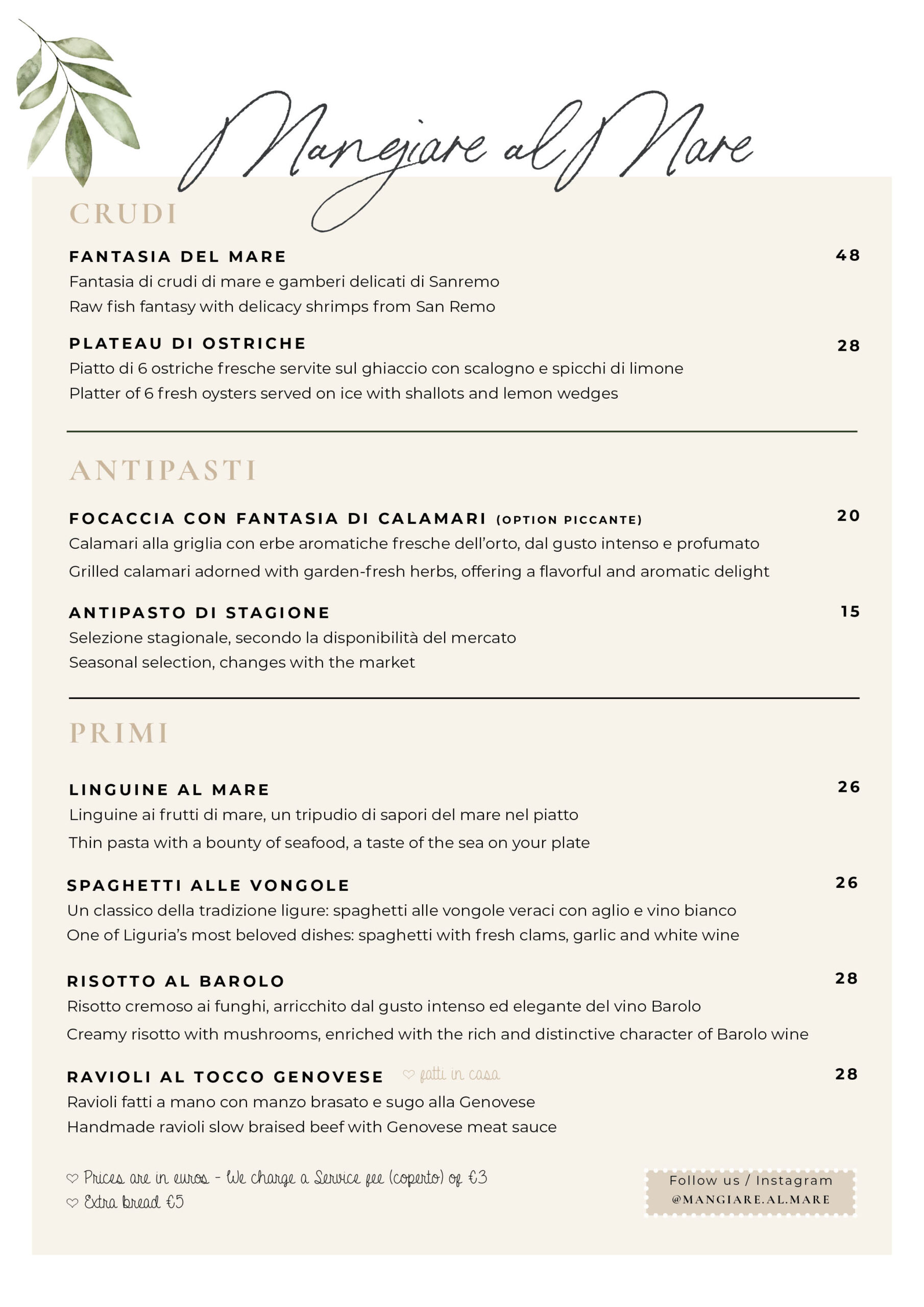 menu restaurant mangiare al mare balzi rossi ventimiglia italian fine dining 1 scaled