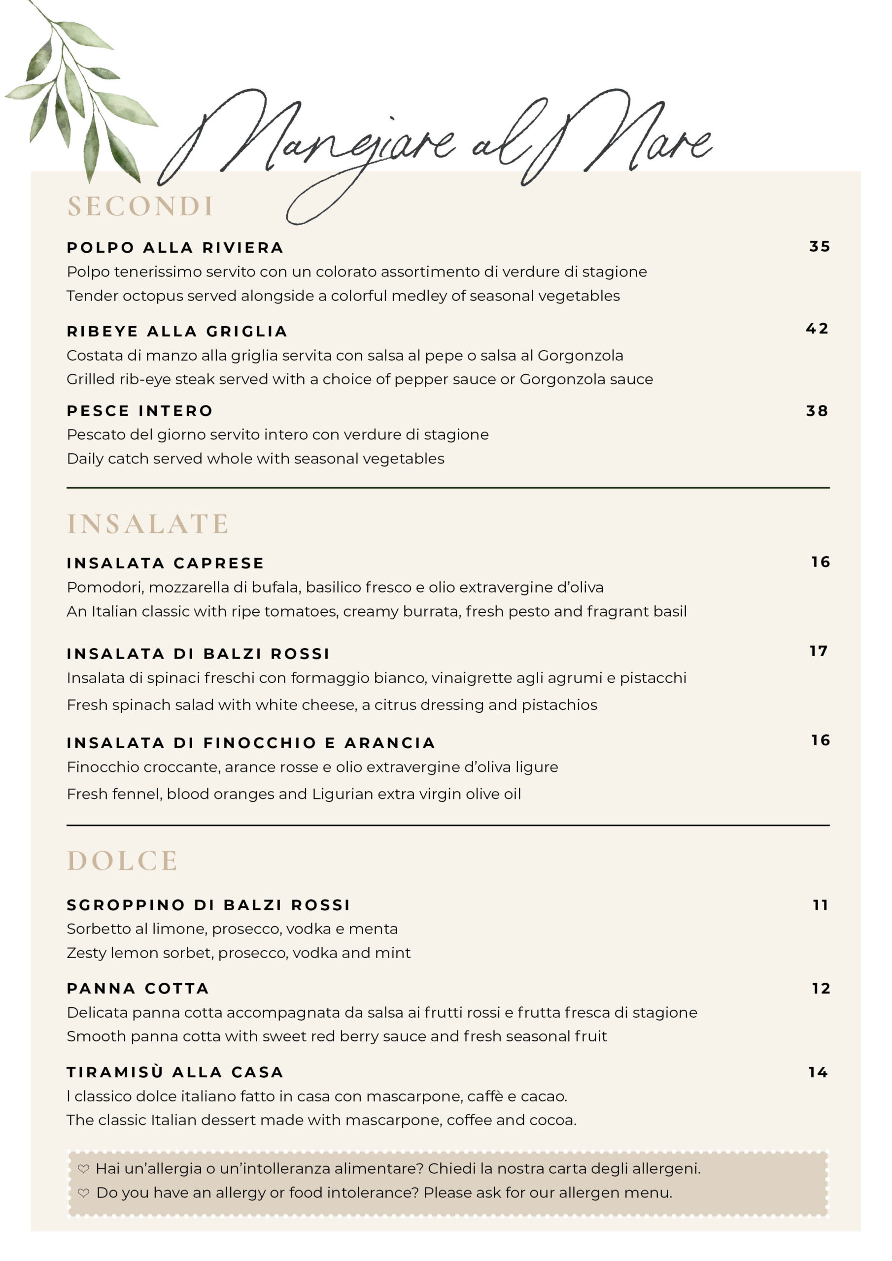 menu restaurant mangiare al mare balzi rossi ventimiglia italian fine dining 2 scaled